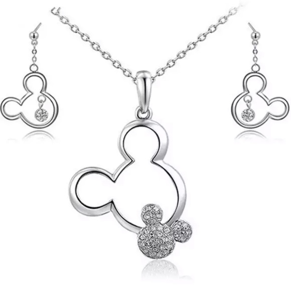SILVER Crystal Mickey Silver Rhinestones GIFT SET - Picture 1 of 6